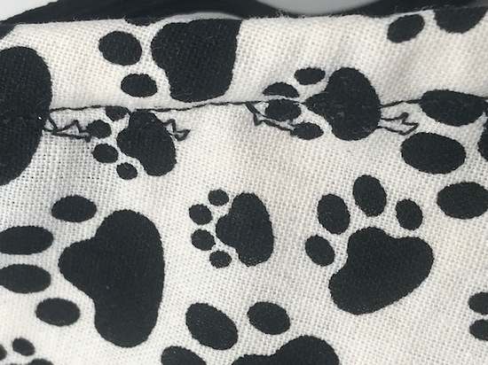 White With Black Paws with Black With White Paws on Reverse - Reversible Limited Edition Face Mask image 4